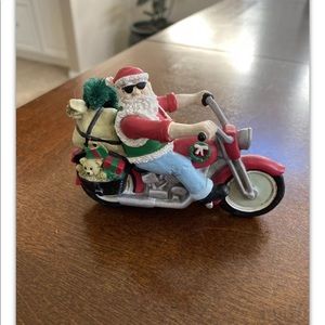 Unique Cool Santa on a Motorcycle-Ceramic 4.5”x3.5
